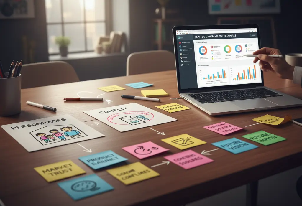 Storytelling Marketing – storyboard de brand narrative pour une campagne qui connecte avec les clients.